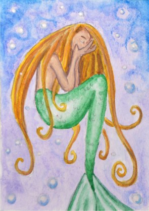Green Mermaid Feeling Blue